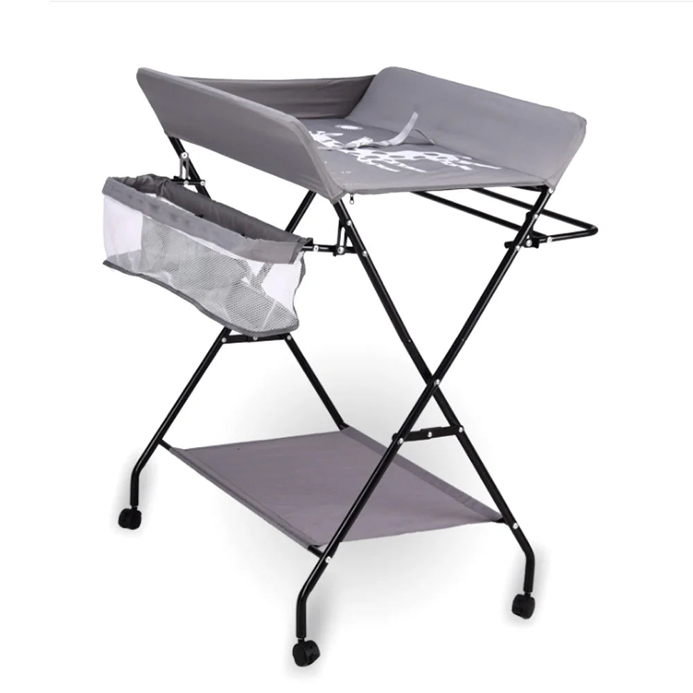 Portable Baby Changing Table Folding Nursery Changing Station Black/Khaki/Gray Load Capacity 15kg