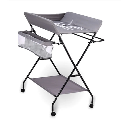 Portable Baby Changing Table Folding Nursery Changing Station Black/Khaki/Gray Load Capacity 15kg