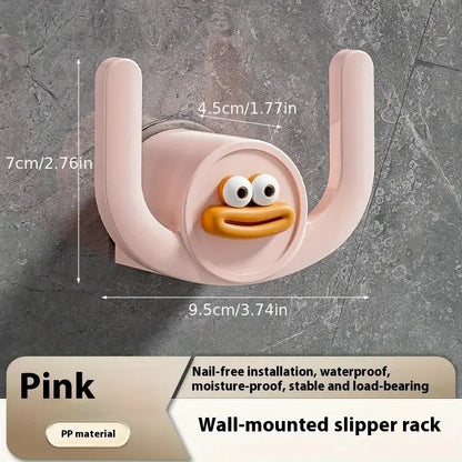 1Pc Cartoon Slippers Hook Bathroom Slipper Rack Shower Storage Organizer Shoe Holder Drainage Stand for Bathrooms and Bedrooms