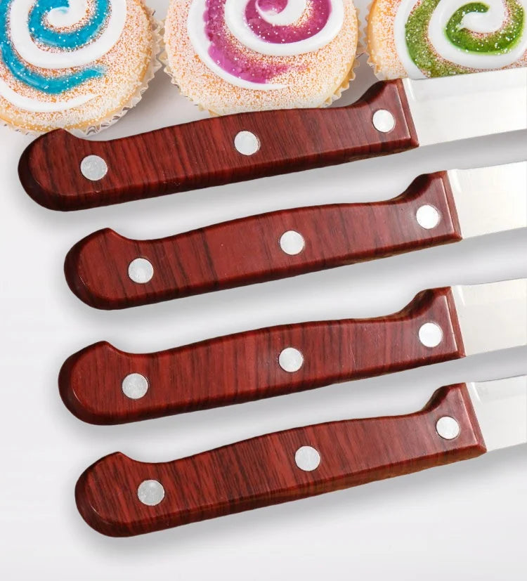 A Popular Stainless Steel Fruit Knife For Kitchen Straight Knives A Small Kitchen Accessory And A Wooden Hand-held Fruit Knife