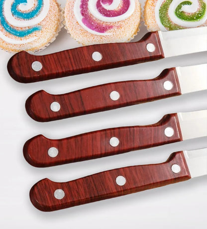 A Popular Stainless Steel Fruit Knife For Kitchen Straight Knives A Small Kitchen Accessory And A Wooden Hand-held Fruit Knife