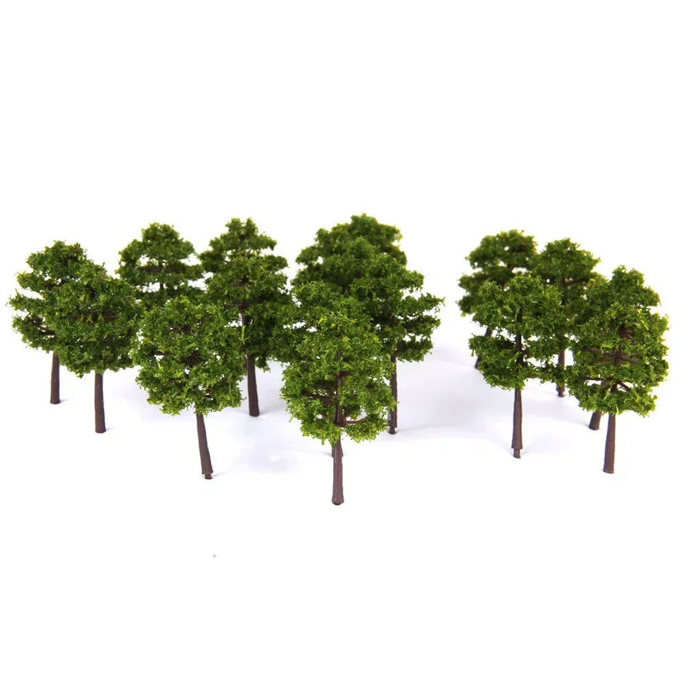 40pcs Deep Green Model Tree For N Gauge Railway Building  Scenery Layout 5cm Green Train Railroad Architecture DIY Crafts