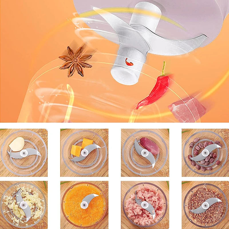 Electric Mini Garlic Mincer USB Vegetable Onion Chopper Portable Small Food Processor for Ginger Chili Vegetables