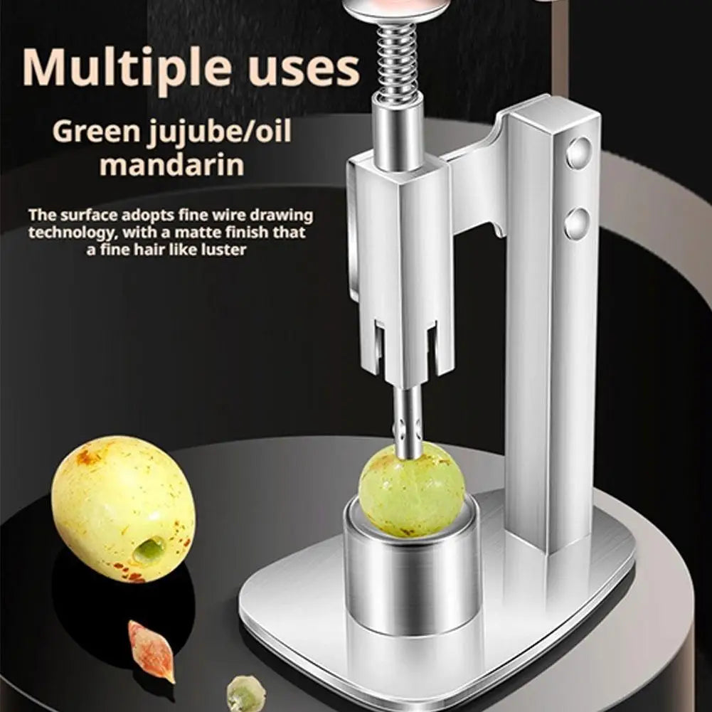 Stainless Steel Red Dates Corer Manual Jujube Pitter Cherry Olive Fruit Core Remover Seed Push Out Tools For Kitchen, Juice Bar