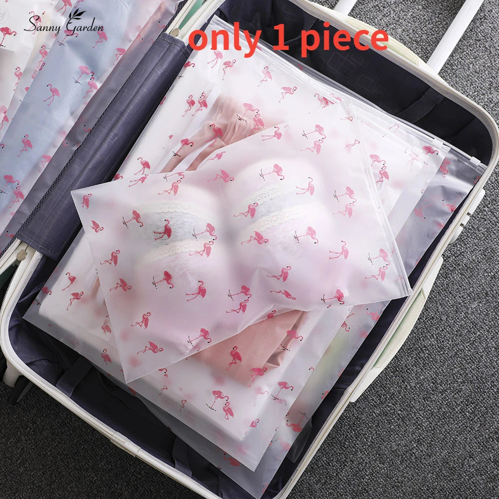1pcs Travel Transparent Clothes Storage Bags Vacuum Bags for Shoes Makeup Underwear Zipper Packing Portable Organizer Pouch