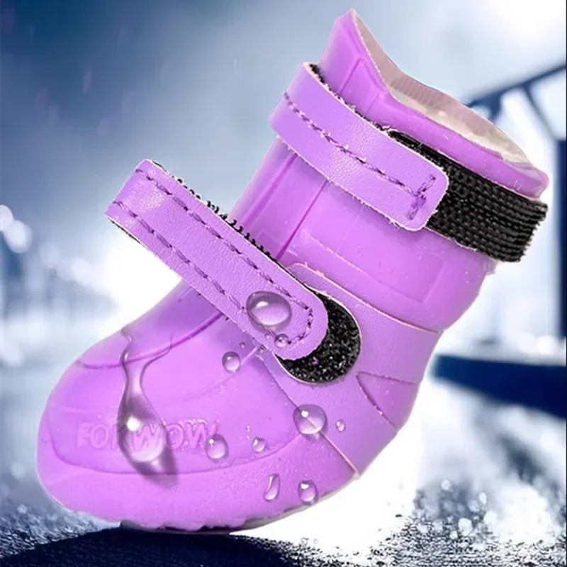 Four Seasons Pet Rain Boots Waterproof Dog Shoes Zapato Perro Yorkshire Terrier Pug Schnauzer Puppy Shoes Dogs Acessorios