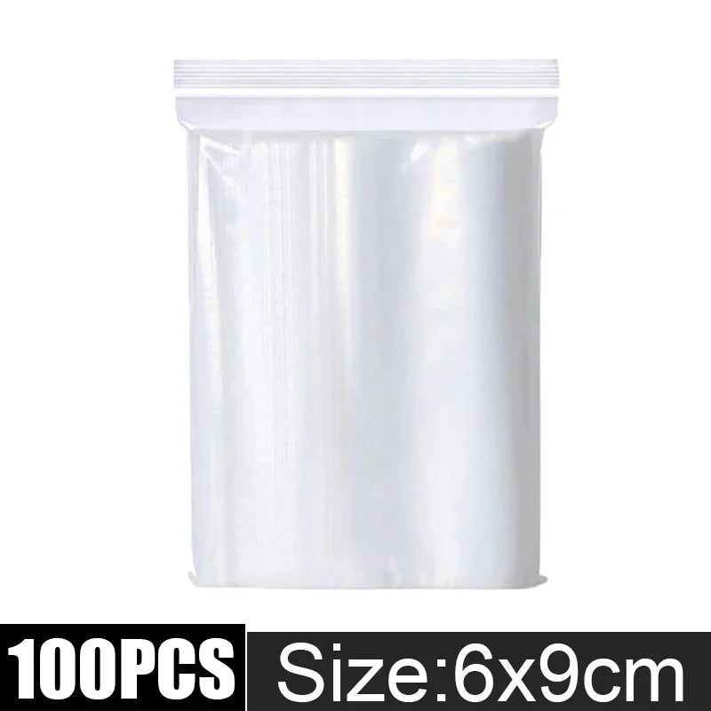 Thicken Zipper Sealed Bags Clear Plastic Storage Bag for Small Jewelry Food Packing Reclosable Zippers Sealing Pouch Wholesale