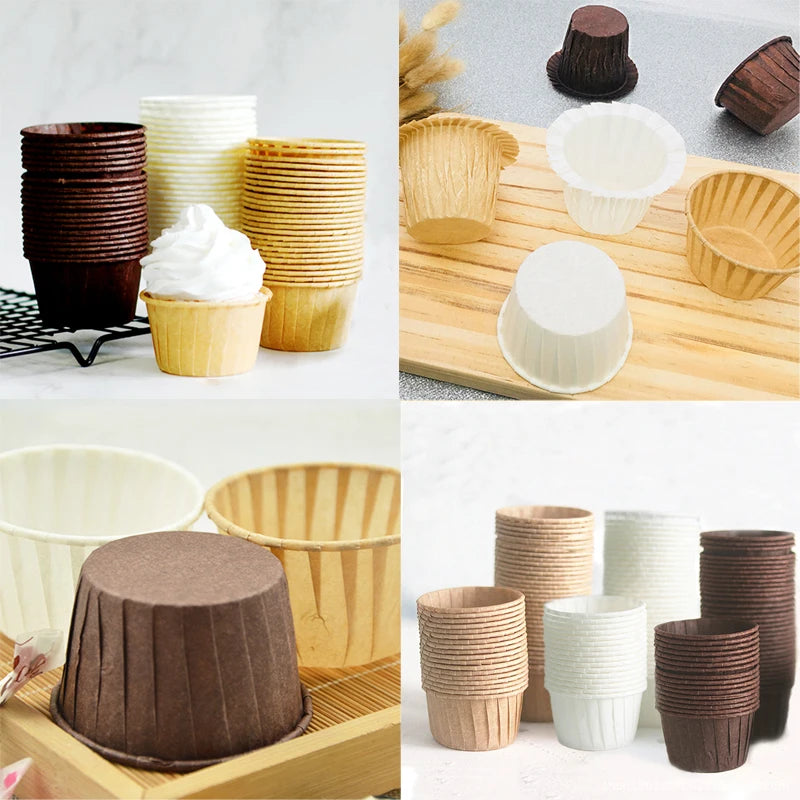 50pcs/pack Muffins Cup Paper Cupcake Wrappers Baking Cups Cases Muffin Boxes Cake Cup DIY Cake Tools Kitchen Baking Supplies
