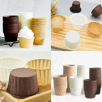50pcs/pack Muffins Cup Paper Cupcake Wrappers Baking Cups Cases Muffin Boxes Cake Cup DIY Cake Tools Kitchen Baking Supplies