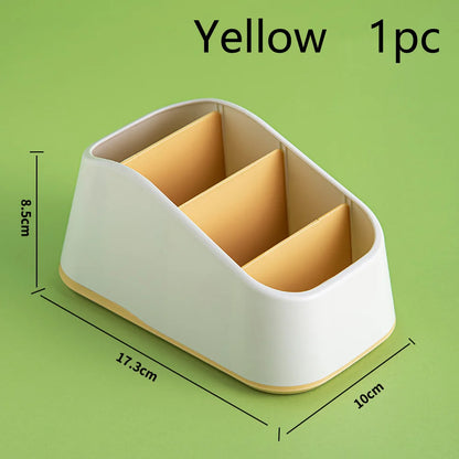 Remote Control Holder 4 Slot Desktop Storage Box Tv Remote Control Phone Trapezoidal Basket Stationery Organizer Case