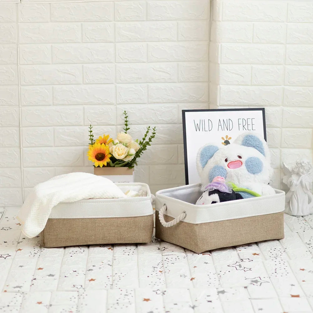 Multi-function Foldable Sundries Storage Basket Foldable Splicing Storage Box With Handle for Clothing Underwear Socks Organizer
