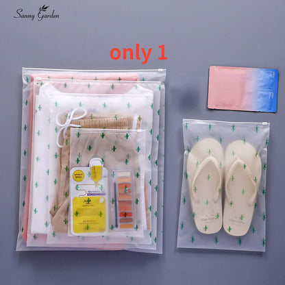 1pcs Travel Transparent Clothes Storage Bags Vacuum Bags for Shoes Makeup Underwear Zipper Packing Portable Organizer Pouch
