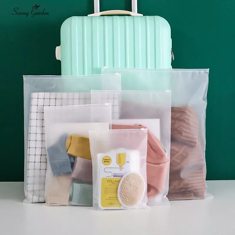 1pcs Travel Transparent Clothes Storage Bags Vacuum Bags for Shoes Makeup Underwear Zipper Packing Portable Organizer Pouch