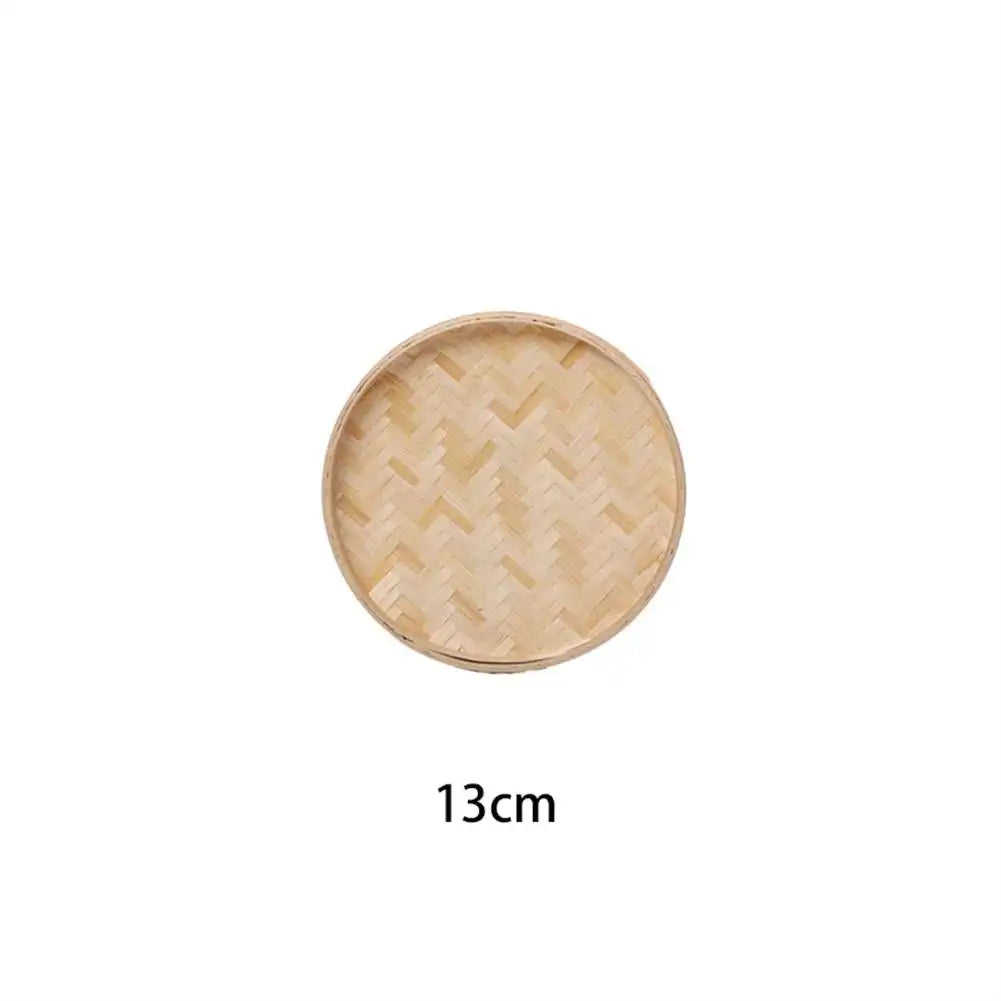 Rattan Wicker Basket Handwoven Fruit Tea Snack Bread Basket Cosmetic Round Storage Box Water Hyacinth Weaving Bamboo Tray