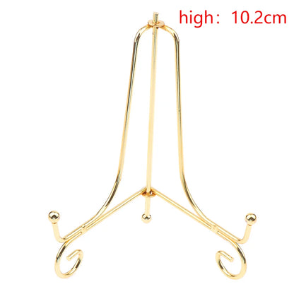 1Pc Craft Gold Bracket Book Holder Metal Bowl Plates Plate Rack Picture Art Frame Pedestal Display Stand Home Decor Supplies