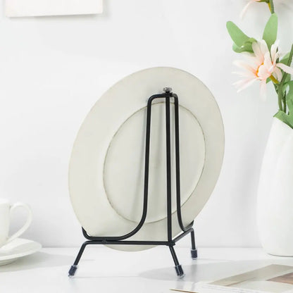 Iron Plate Support Stand Ornament Holder Display Stand Tabletop Artworks Decorative Plate Photo Frame Rack Tea Cake Rack