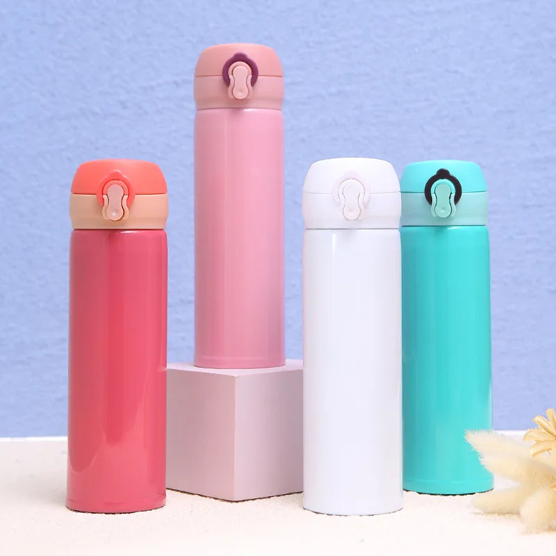 380-500ml solid color 304 stainless steel double-layer bouncing cup, student advertising cup, gift water cup, insulated cup