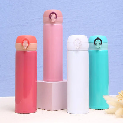 380-500ml solid color 304 stainless steel double-layer bouncing cup, student advertising cup, gift water cup, insulated cup