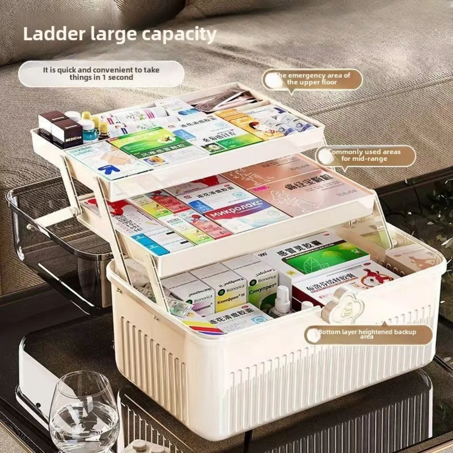 Multi-layer Medicine Box for Home Use,Large-capacity Medicine Organizer,Drug Organizer,Medicine Storage Box,First Aid MedicalBox