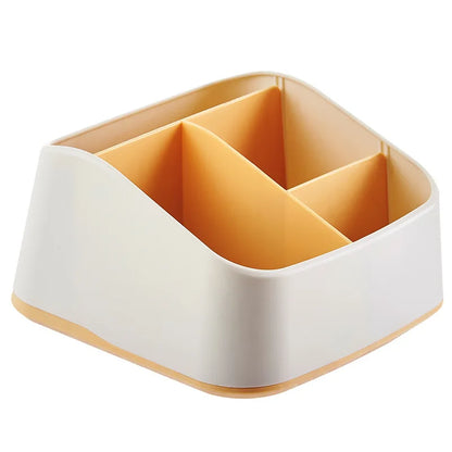 Remote Control Holder 4 Slot Desktop Storage Box Tv Remote Control Phone Trapezoidal Basket Stationery Organizer Case