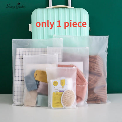 1pcs Travel Transparent Clothes Storage Bags Vacuum Bags for Shoes Makeup Underwear Zipper Packing Portable Organizer Pouch