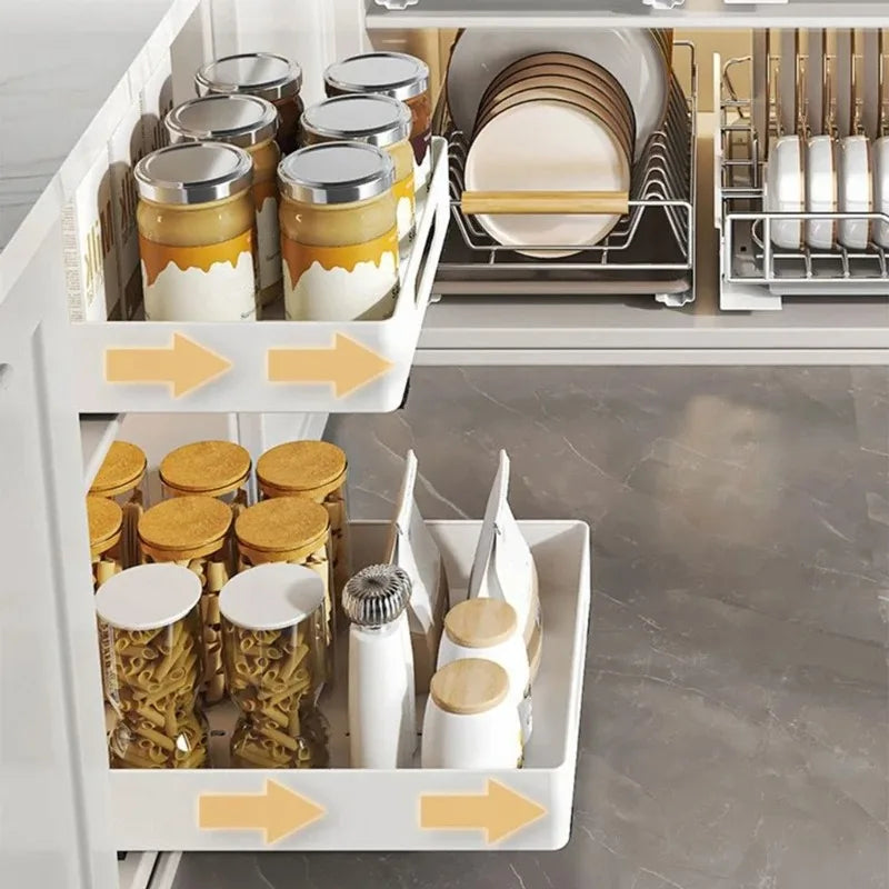 Extendable Cabinet Pull-out Kitchen Storage Shelf Slide-out Drawer Under Sink Kitchen Accessories Storage Rack Organization Tool