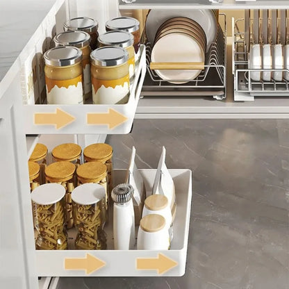 Extendable Cabinet Pull-out Kitchen Storage Shelf Slide-out Drawer Under Sink Kitchen Accessories Storage Rack Organization Tool