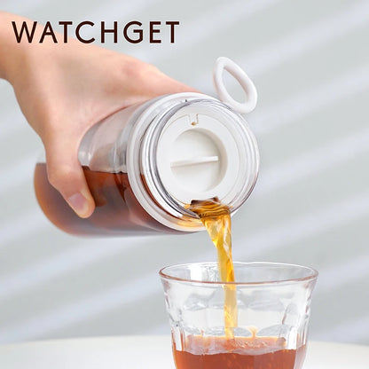 watchget Cold Brew Coffee Maker Travel Tumbler Portable Iced Coffee & Tea Infuser with Silicone Handle/Airtight Lid, Green/White