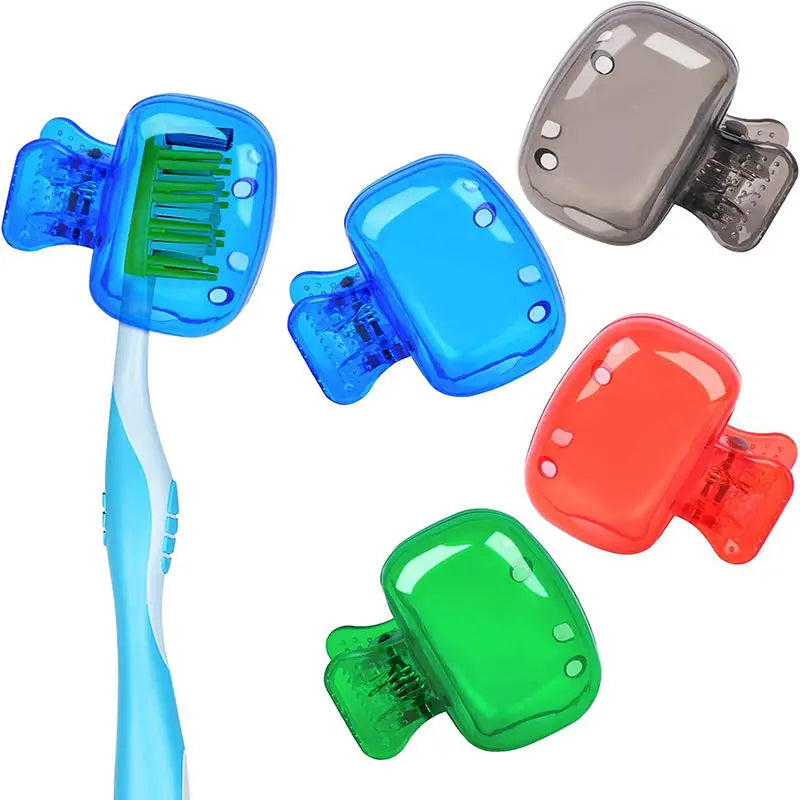 5PCS Travel Toothbrush Head Covers Toothbrush Protector Cap Brush Pod Case Protective Portable Plastic Clip For Household Travel