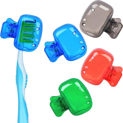 5PCS Travel Toothbrush Head Covers Toothbrush Protector Cap Brush Pod Case Protective Portable Plastic Clip For Household Travel