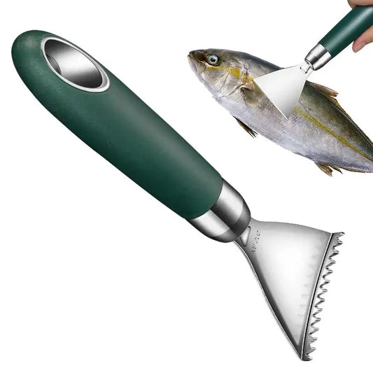 Fish Skin Peeler Stainless Steel Fish Scale Scraper Non-Slip ABS Handle Portable Kitchen Accessories Serrated Skin Scraping
