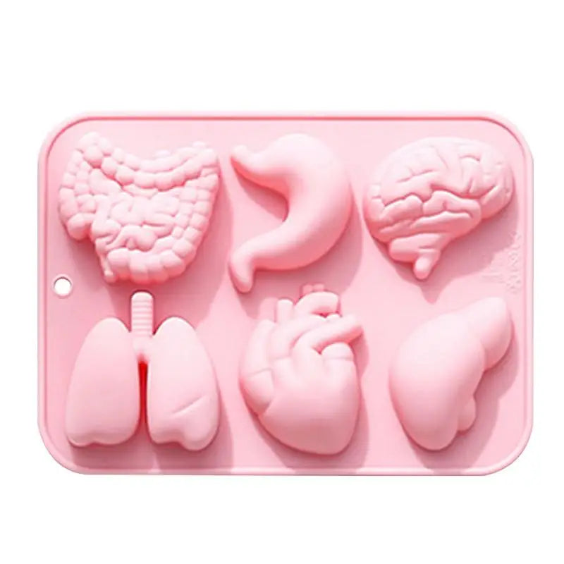 Human Organs Silicone Molds Heart Liver Brain Fondant Mold DIY Chocolate Candy Halloween Cake Decorating Tools