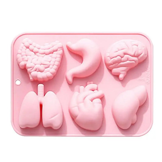 Human Organs Silicone Molds Heart Liver Brain Fondant Mold DIY Chocolate Candy Halloween Cake Decorating Tools