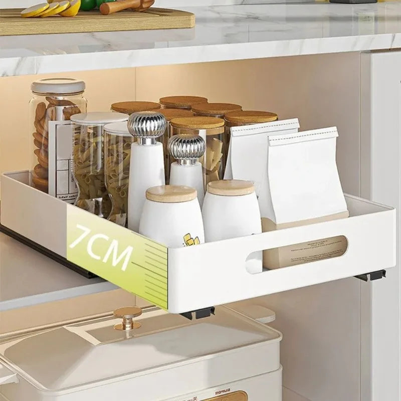 Extendable Cabinet Pull-out Kitchen Storage Shelf Slide-out Drawer Under Sink Kitchen Accessories Storage Rack Organization Tool