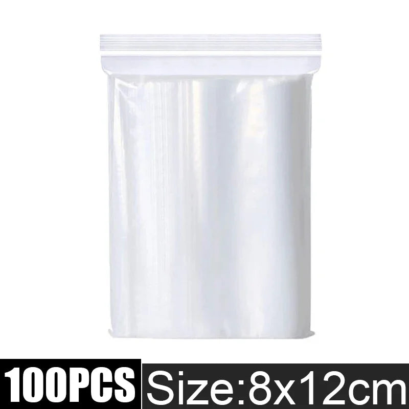 Thicken Zipper Sealed Bags Clear Plastic Storage Bag for Small Jewelry Food Packing Reclosable Zippers Sealing Pouch Wholesale