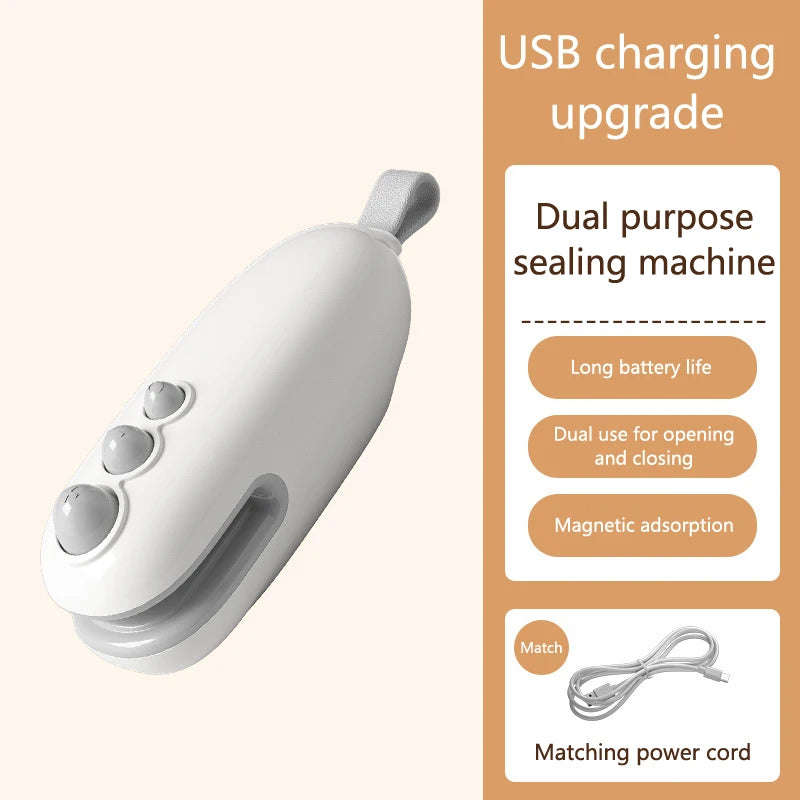 Sealing Machine Rechargable 2 In 1 Bag Mini Heat Sealer Storage Bag Plastic Package Snack Sealer Handheld Heat Sealer For Food