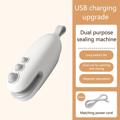 Sealing Machine Rechargable 2 In 1 Bag Mini Heat Sealer Storage Bag Plastic Package Snack Sealer Handheld Heat Sealer For Food