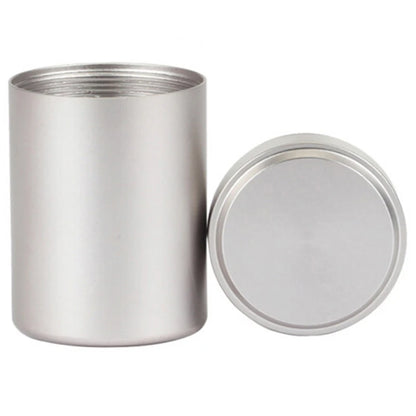 1x Silver Airtight Proof Container Alumainum Herb Stash Metal Sealed Can Tea Jar