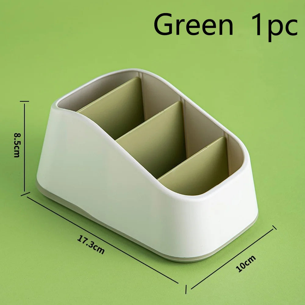 Remote Control Holder 4 Slot Desktop Storage Box Tv Remote Control Phone Trapezoidal Basket Stationery Organizer Case