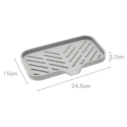Silicone Kitchen Sink Tray Soap Dish Holder with Drain Tip Countertop Sink Scrubber Drain Pad for Sponge Kitchen Bathroom Tools