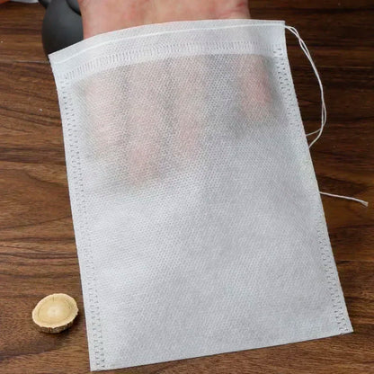 50pcs/lot Disposable Teabags Non-woven Fabric Tea Filter Bags for Coffee Spice Tea Bag with Drawstring Filters Kitchen Teaware