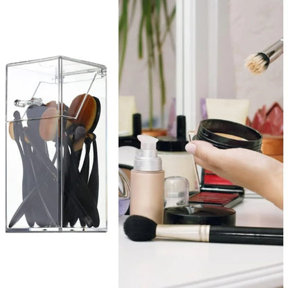Makeup Brush Organizers with Dustproof Lid Travel Makeup Brush Organizer Eyebrow Pencil Makeup Brush Storage Box Organizers