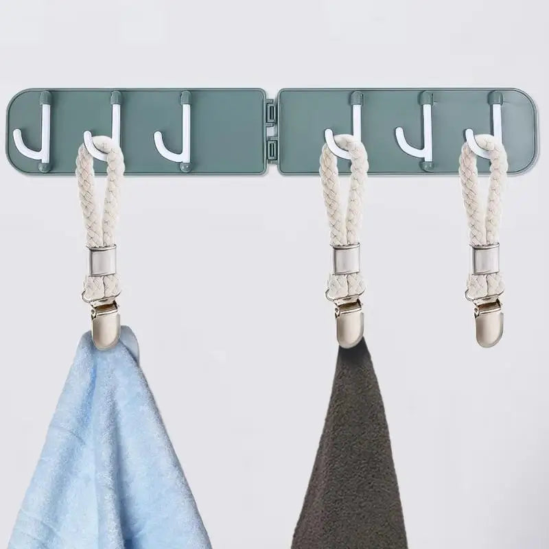 4PCS Bathroom Clips Braided Cotton Loop Metal Clamp Towel Clothes Pegs Household Multipurpose Cloth Hanger Kitchen Storage Racks