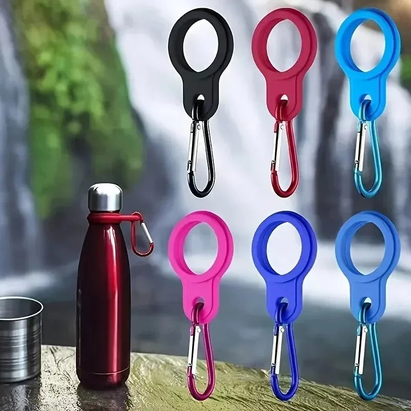 Portable Outdoor Carabiner Silicone Water Bottle Buckle Sports Bottle Buckle Kettle Clip Hook Tool Silicon Cup Holder