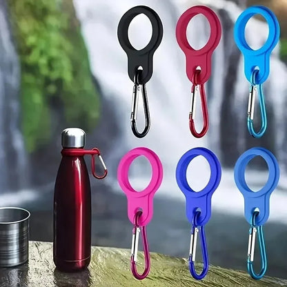 Portable Outdoor Carabiner Silicone Water Bottle Buckle Sports Bottle Buckle Kettle Clip Hook Tool Silicon Cup Holder