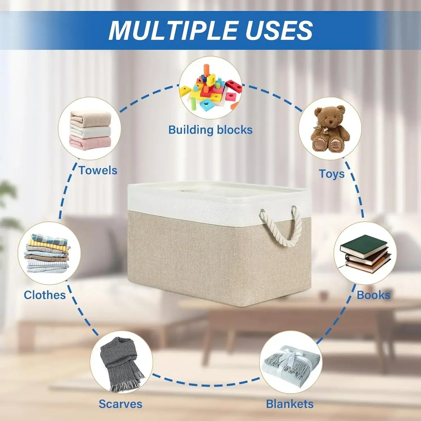 Multi-function Foldable Sundries Storage Basket Foldable Splicing Storage Box With Handle for Clothing Underwear Socks Organizer
