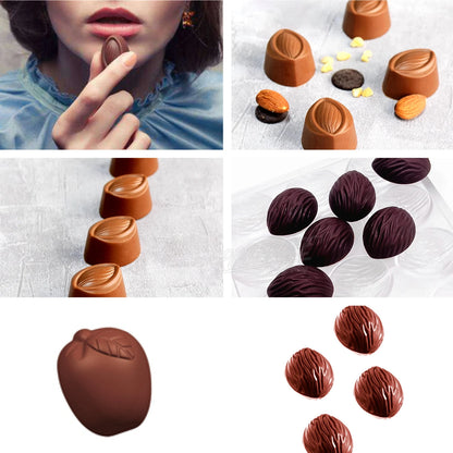 3 Design Almond Walnut Peach Fruit Nut Shape Chocolate Mold Candy Making Tools Ice Cube Molds Sugarcraft Molding DIY Cozinha