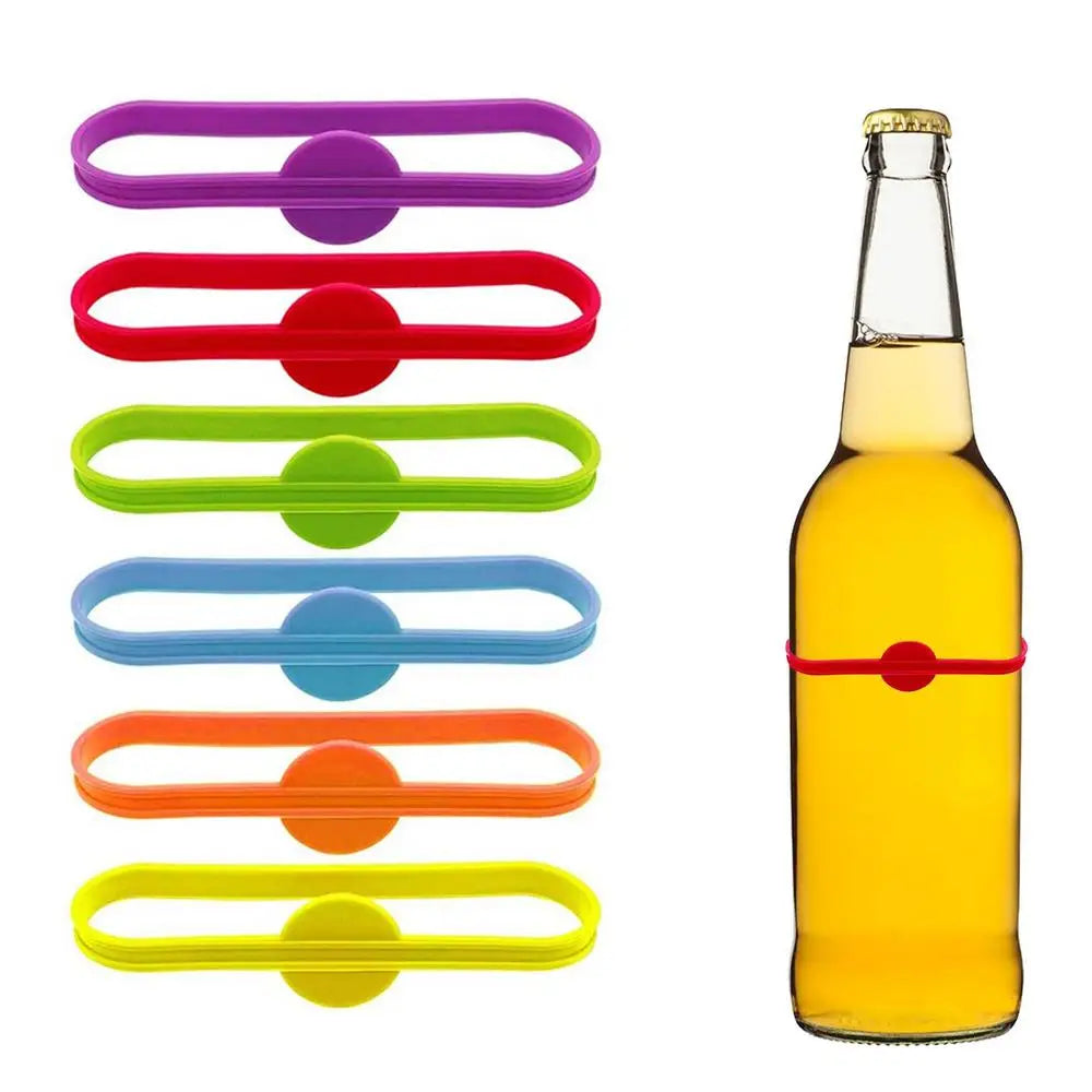 Drink Marker Wine Glass Silicone Strip Tag Marker Reusable Beverage Mark Wine Glass Mark Glass Silicone Strip Marker