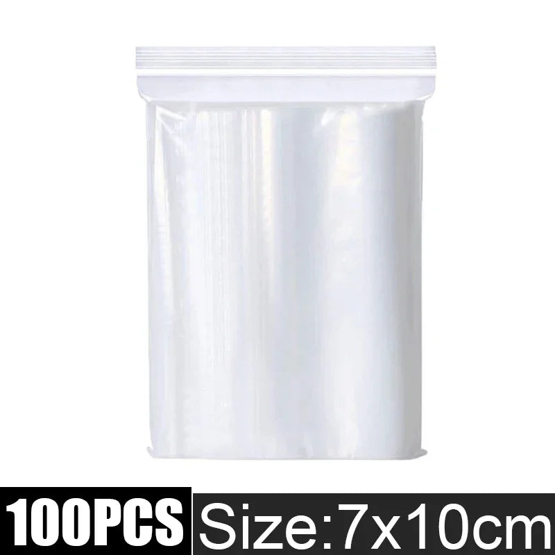 Thicken Zipper Sealed Bags Clear Plastic Storage Bag for Small Jewelry Food Packing Reclosable Zippers Sealing Pouch Wholesale