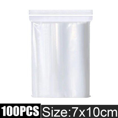 Thicken Zipper Sealed Bags Clear Plastic Storage Bag for Small Jewelry Food Packing Reclosable Zippers Sealing Pouch Wholesale